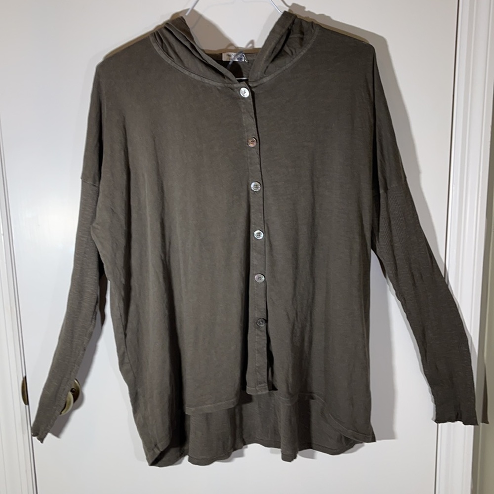 Hello Nite!  Hooded Cardigan Olive Green S
